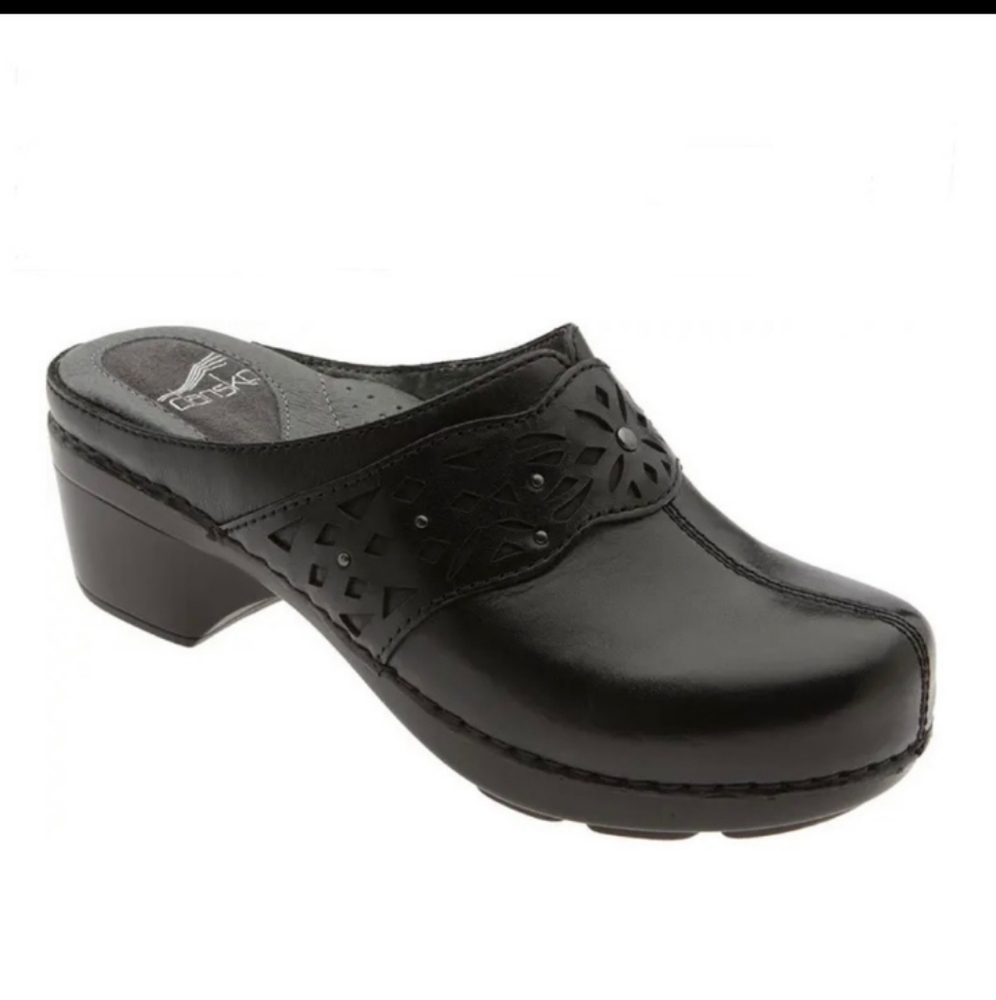 Dansko | Shyanne Clogs Black Leather Mule Shoes Women's Size 38